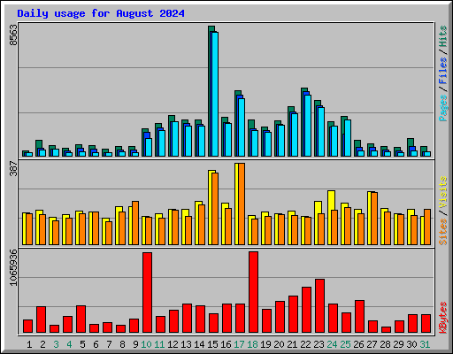 Daily usage for August 2024