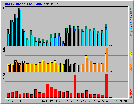 Daily usage for December 2024